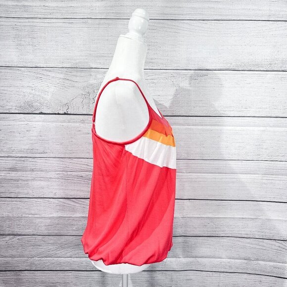 New York & Company Tank Top | Coral & Orange | Medium | Scoop Neck | Colorful - Picture 3 of 10